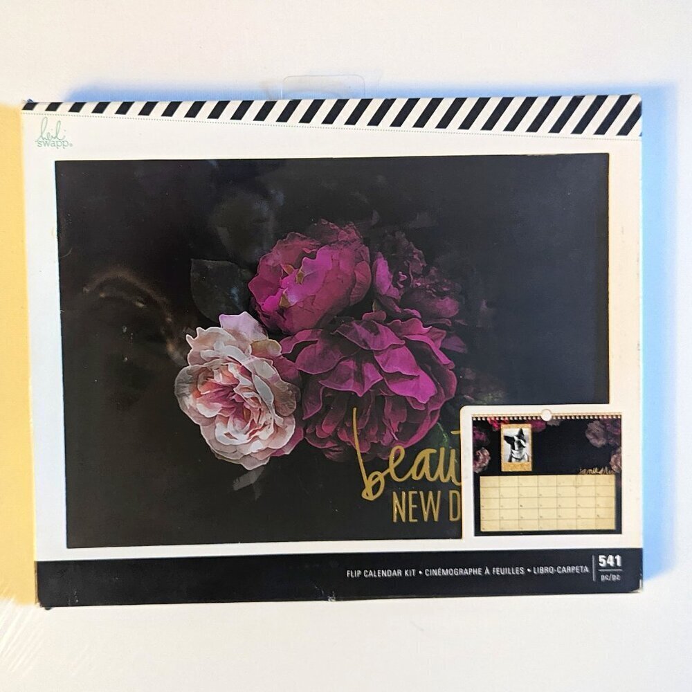 NWT Heidi Swapp 'Beautiful New Day' Roses Floral Undated Desk Flip Calendar NEW
